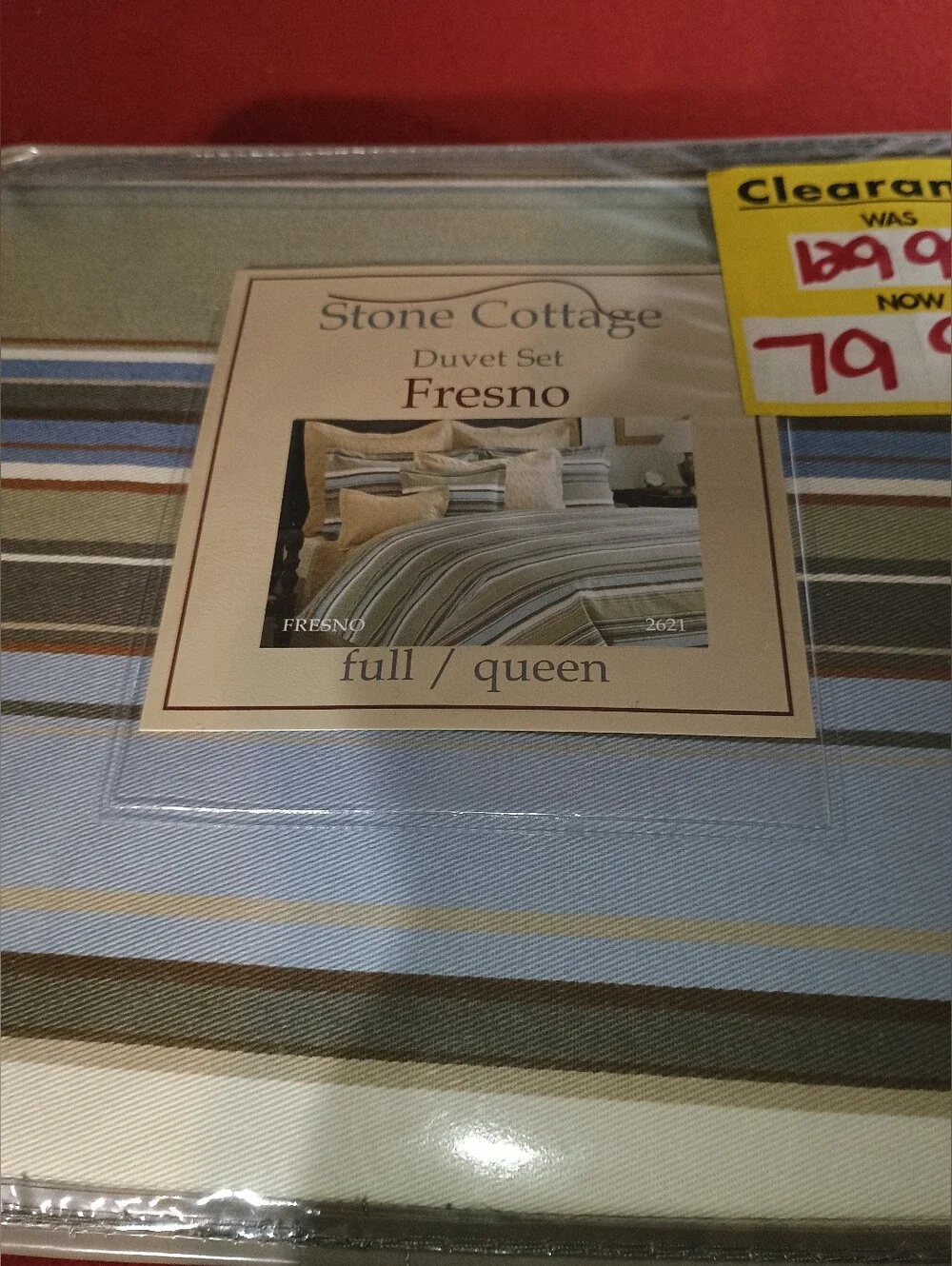 NEW Stone Cottage Fresno Cotton Duvet Cover Set Full/Queen Striped NWT